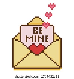 Pixel Love Envelope Valentine Message
