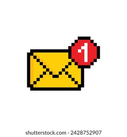  pixel mail 8 bit icon Envelope icon vector pixel 