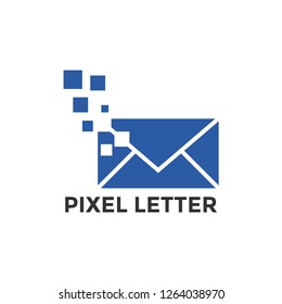 Pixel mail graphic icon design template isolated