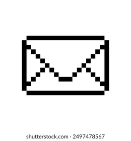 Icono de correo de píxeles. Imagen Clipart aislada sobre fondo blanco