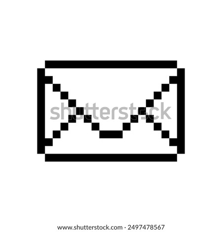 Pixel mail icon. Clipart image isolated on white background