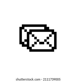  pixel mail icon Envelope icon vector