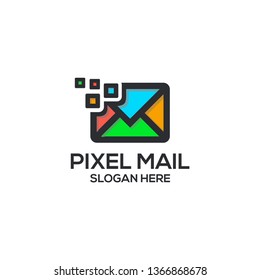 PIXEL MAIL LOGO CONCEPT