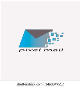 Pixel Mail Logo Design Template 