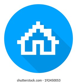 Pixel Main page button. Home sign icon, vector illustration. Flat design style