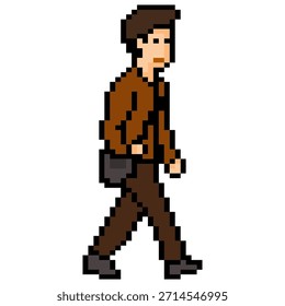 Pixel Man Mochila Ilustración para caminar