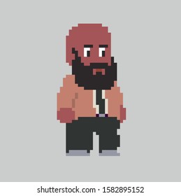 Pixel man character in art style