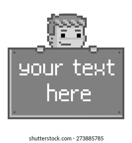 Pixel man and the document for your text