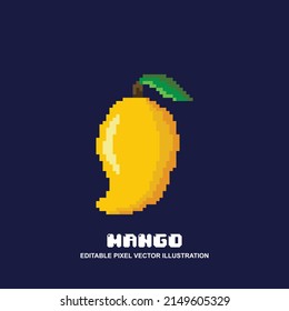 Pixel mango icon vector illustration