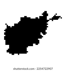 Pixel map of Afghanistan. Vector illustration.