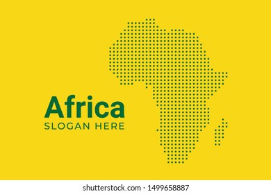 Pixel map of Africa stylized concept