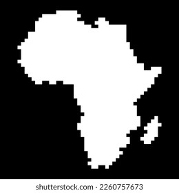 Mapa de píxeles de África. Ilustración vectorial.