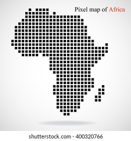Pixel map of Africa, vector illustration