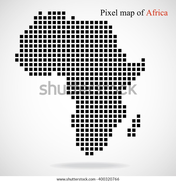 Pixel Map Of Africa Vector Illustration 4242