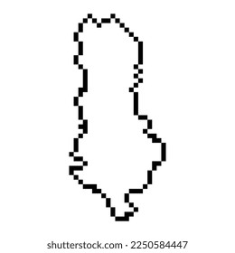 Pixel map of Albania. Vector illustration.