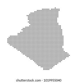 Pixel map of Algeria. Vector dotted map of Algeria isolated on white background. Abstract computer graphic of Algeria map. vector illustration.