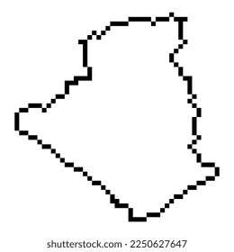 Pixel map of Algeria. Vector illustration.