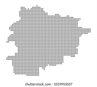 Pixel map of Andorra. Vector dotted map of Andorra isolated on white background. Abstract computer graphic of Andorra map. vector illustration.