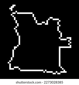 Pixel map of Angola. Vector illustration.