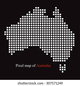 Pixel map of Australia. Colorful background. Vector illustration. Eps 10