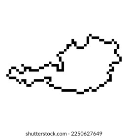 Pixel map of Austria. Vector illustration.