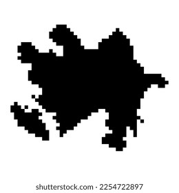 Pixel map of Azerbaijan. Vector illustration.