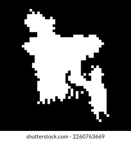 Pixel map of Bangladesh. Vector illustration.