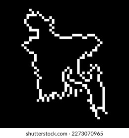 Pixel map of Bangladesh. Vector illustration.