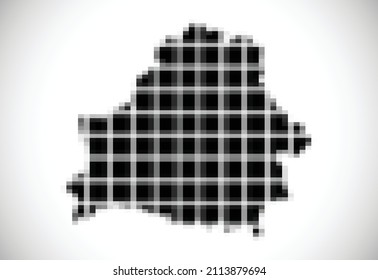 Mapa de Pixel de Bielorrusia. El mapa punteado está sobre fondo blanco. Ilustración del vector