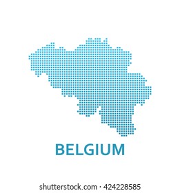 Pixel Map of Belgium, Vector Illustration isolated on white background