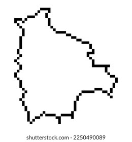 Pixel map of Bolivia. Vector illustration.
