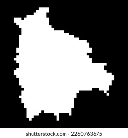Pixel map of Bolivia. Vector illustration.