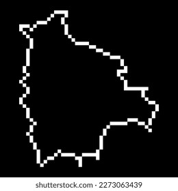 Pixel map of Bolivia. Vector illustration.