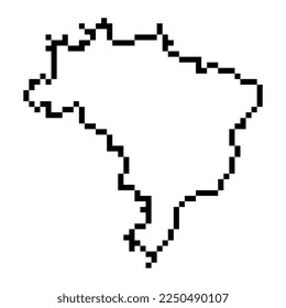 Mapa de píxeles de Brasil. Ilustración vectorial.