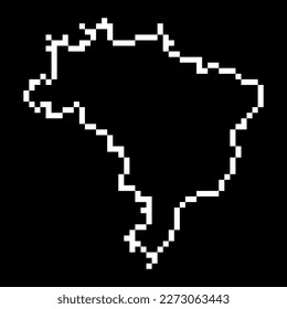 Pixel map of Brazil. Vector illustration.