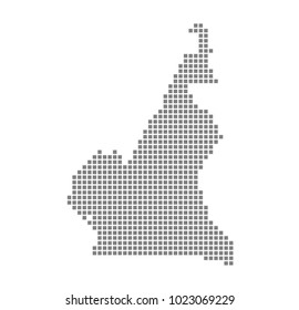 Pixel map of Cameroon. Vector dotted map of Cameroon isolated on white background. Abstract computer graphic of Cameroon map. vector illustration.