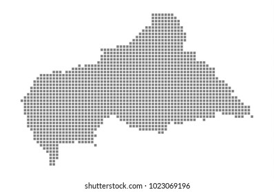 Mapa Pixel de la República Centroafricana. Mapa con puntos vectoriales de la República Centroafricana aislado en fondo blanco. Gráfica computarizada abstracta del mapa de la República Centroafricana. ilustración vectorial.