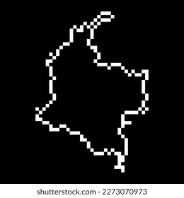 Pixel map of Colombia. Vector illustration.