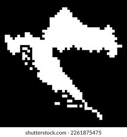 Pixel map of Croatia. Vector illustration.