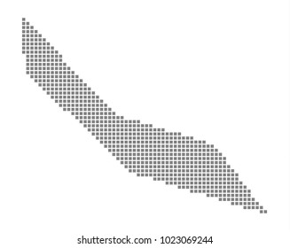 Pixel map of Curacao. Vector dotted map of Curacao isolated on white background. Abstract computer graphic of Curacao map. vector illustration.