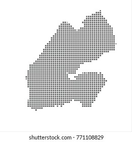 Pixel map of Djibouti. Vector dotted map of Djibouti isolated on white background. Djibouti map page symbol for your web site design map logo, app, ui, Travel vector eps10 