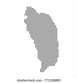 Pixel map of Dominica. Vector dotted map of Dominica isolated on white background. Dominica map page symbol for your web site design map logo, app, ui, Travel vector eps10 