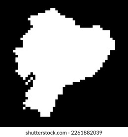 Pixel map of Ecuador. Vector illustration.