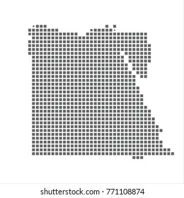 Pixel map of Egypt. Vector dotted map of Egypt isolated on white background. Egypt map page symbol for your web site design map logo, app, ui, Travel vector eps10 
