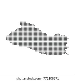 Pixel map of El Salvador. Vector dotted map of El Salvador isolated on white background. El Salvador map page symbol for your web site design map logo, app, ui, Travel vector eps10 