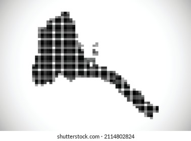 Pixel map of Eritrea. The dotted map is on white background. Vector illustration