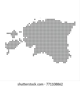 Pixel map of Estonia. Vector dotted map of Estonia isolated on white background. Estonia map page symbol for your web site design map logo, app, ui, Travel vector eps10 