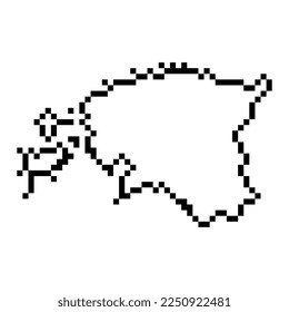 Pixel map of Estonia. Vector illustration.