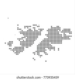 Pixel map of Falkland Islands. Vector dotted map of Falkland Islands isolated on white background. Falkland Islands map page symbol for your web site design map logo, app, ui, Travel vector eps10 