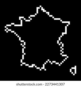 Pixel map of France. Vector illustration.